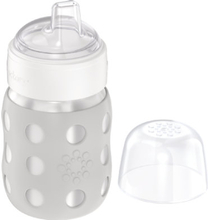 life factory Babyflaske med bred hals 235 ml med Soft Sippy Cap, cool grå