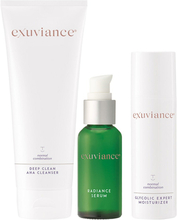 Exuviance Normal Skin Kit Deep Clean AHA Cleanser, Radiance Serum, Glycolic Expert Moisturizer