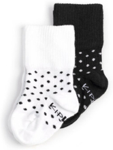 KipKep Stay-On sokker 2-pak Black -n- White Dotted
