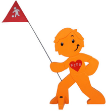 BEACHTREKKER Street buddy Advarselsfigur for mere børnesikkerhed - orange