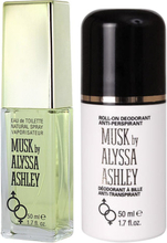 Alyssa Ashley Musk Duo EdT 50 ml, Roll-On Deodorant 50 ml