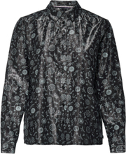 Cotton Lurex Regular Fit Shirt Tops Shirts Long-sleeved Black Scotch & Soda