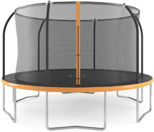 Studsmatta med säkerhetsnät - svart/orange - 425 cm
