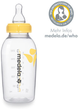 MEDELA Modermælksflaske 250ml med Med flaskesut M middel nærings strøm