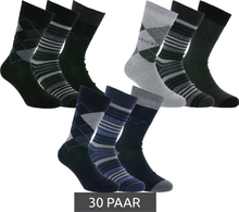30 Paar McGREGOR Strümpfe kariert, gestreift, color-block Freizeit-Socken Oeko-Tex zertifiziert Business-Socken im Vorteilspack Schwarz, Grau oder Blau