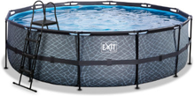 EXIT Frame Pool ø488x122cm (12v Sand filter) - Grå