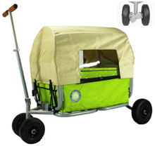 BEACHTREKKER håndvogn - Sammenklappelig håndvogn LiFe, grøn med parkeringsbremse og baldakin