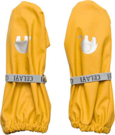 Pu-Mittens W/O Padding Accessories Gloves & Mittens Rain Gloves Gul CeLaVi*Betinget Tilbud