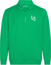 Ls Logo Quarter Zip Sweatshirt Sport Sweatshirts & Hoodies Sweatshirts Green Lyle & Scott Sport
