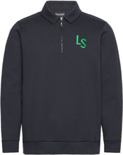 Ls Logo Quarter Zip Sweatshirt Sport Sweatshirts & Hoodies Sweatshirts Navy Lyle & Scott Sport