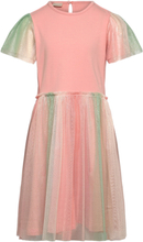 Dress Ls W. Tulle Dresses & Skirts Dresses Casual Dresses Short-sleeved Casual Dresses Multi/patterned Minymo