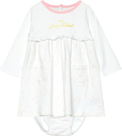 Juicy Frill Dress Dresses & Skirts Dresses Baby Dresses Long-sleeved Baby Dresses White Juicy Couture