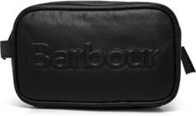Barbour Logo Leather Black- Toilettaske Black Barbour