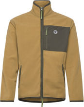 Jay Chrome Badge Zip Fleece Tops Sweatshirts & Hoodies Fleeces & Midlayers Khaki Green Double A By Wood Wood