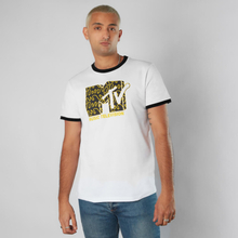 MTV Waves Unisex Ringer T-Shirt - White/Black - L - White