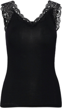 Pcbarbera Lace Top Noos Bc Tops T-shirts & Tops Sleeveless Black Pieces