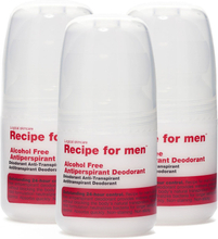 Recipe for men Antiperspirant Deodorant Trio 3 x Alcohol Free 60 ml