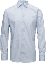 Poplin-Slim Fit Tops Shirts Business Blue Eton