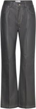 "Nana Leather Pants Trousers Leather Leggings/Bukser Grey Hosbjerg"