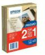 Pack med bläckpatroner och fotopapper Epson Premium Glossy Photo Paper - 10x15cm - 2x 40 Hojas