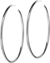 Hoops Earrings Steel Large Accessories Kids Jewellery Earrings Hoops Sølv Edblad*Betinget Tilbud