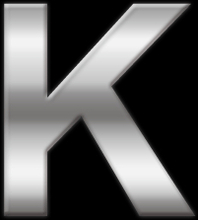 Zilveren letter sticker K