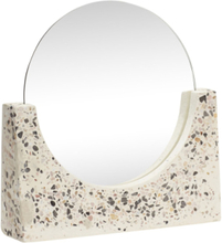 Sort Table Mirror Home Furniture Mirrors Round Mirrors Multi/mønstret Hübsch*Betinget Tilbud
