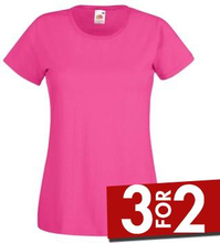 Fruit of the Loom Lady-Fit Valueweight T Rosa bomuld Medium Dame