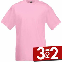 Fruit of the Loom Valueweight Crew Neck T Rosa bomuld Small Herre