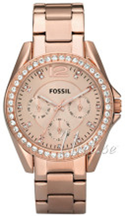 Fossil ES2811 Riley Rosa guldfarvet/Rosaguldtonet stål Ø36 mm