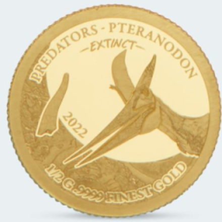 Sammlermünzen Reppa Goldmünze Extinct Predators Pteranodon
