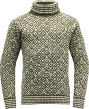 Devold Unisex Svalbard Sweater High Neck OLIVE/OFFWHITE Langermede trøyer XL