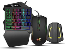 HXSJ V100 One Hand Gaming Keyboard + A869 7-farvet 3200DPI Gaming Mouse + P6 Keyboard Mouse Converte