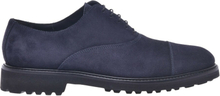 Oxford shoes in navy blue split leather