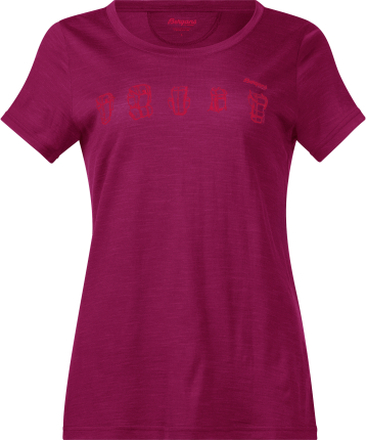Bergans Backpack Wool Women's Tee Bougainvillea/Strawberry T-shirts XS