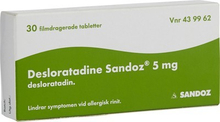 Desloratadine Sandoz, filmdragerad tablett 5 mg 30 st