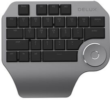 DELUX T11 Programmerbart enhåndstastatur Multifunktionel knap 28 taster bærbart tastatur