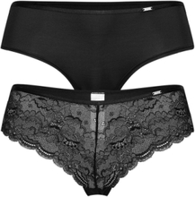 2-Pack Angie Brasilian Lingerie Panties Brazilian Panties Black Hunkemöller