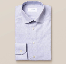 Eton Slim fit Marinblå rutig skjorta med marinblå detaljer