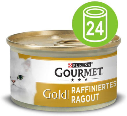 Sparpaket Gourmet Gold Raffiniertes Ragout 24 x 85 g - Mix I: Rind / Huhn
