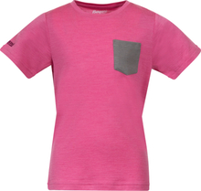Bergans Kids' Myske Wool Tee Ibis Rose T-shirts 86