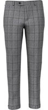 Pantaloni da uomo su misura, Vitale Barberis Canonico, Grigio in Twill di Lana Finestrato, Autunno Inverno | Lanieri