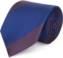 Cravatta su misura, Lanieri, Blu e Melanzana Regimental in twill di Seta, Quattro Stagioni | Lanieri