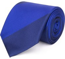 Cravatta su misura, Lanieri, Blu e Blu elettrico Regimental in twill di Seta, Quattro Stagioni | Lanieri