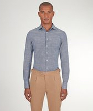 Camicia da uomo su misura, Canclini, Azzurra in Denim di Cotone, Quattro Stagioni | Lanieri
