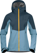 Bergans Women's Senja Hybrid Softshell Jacket Smoke Blue/Orion Blue/Light Golden Yellow Uforet friluftsjakker XS