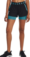 Under Armour Women's Play Up 2-in-1 Shorts Black/Glacier Blue Treningsshorts XS