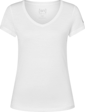 super.natural Women's Base V-Neck Tee 140 Fresh White T-shirts M