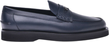 Loafers in navy blue calfskin