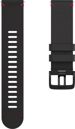Polar Perforated Leather Wristband 22 Mm Black/Red Elektroniktillbehör M/L